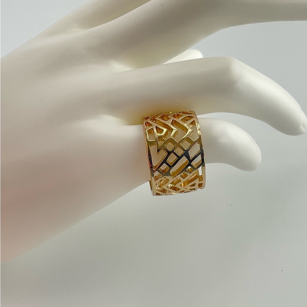 Gold Geometric Ring, Statement Ring, Mod, Plated - image 7